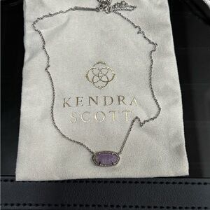 Kendra Scott Silver Necklace with Lavender Stone